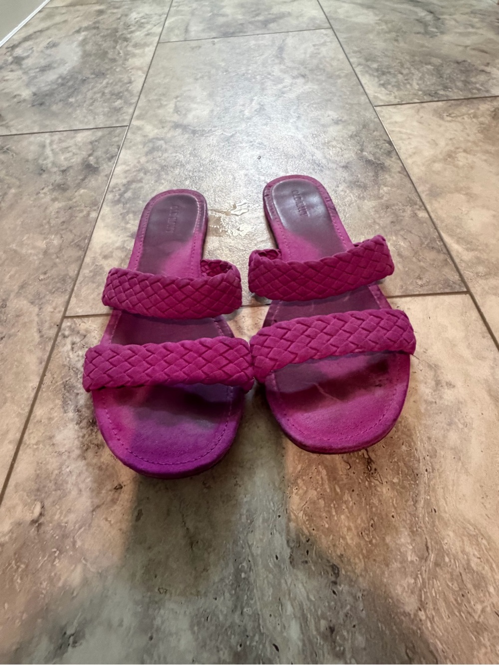 Old Navy Women's Braided Double-Strap Slide Sandals - Magenta Pink